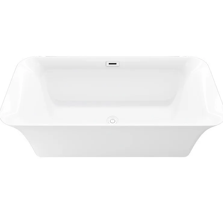 Flat curved surface rectangular independent bathtub, hotel home bed and breakfast spa general model QT-063