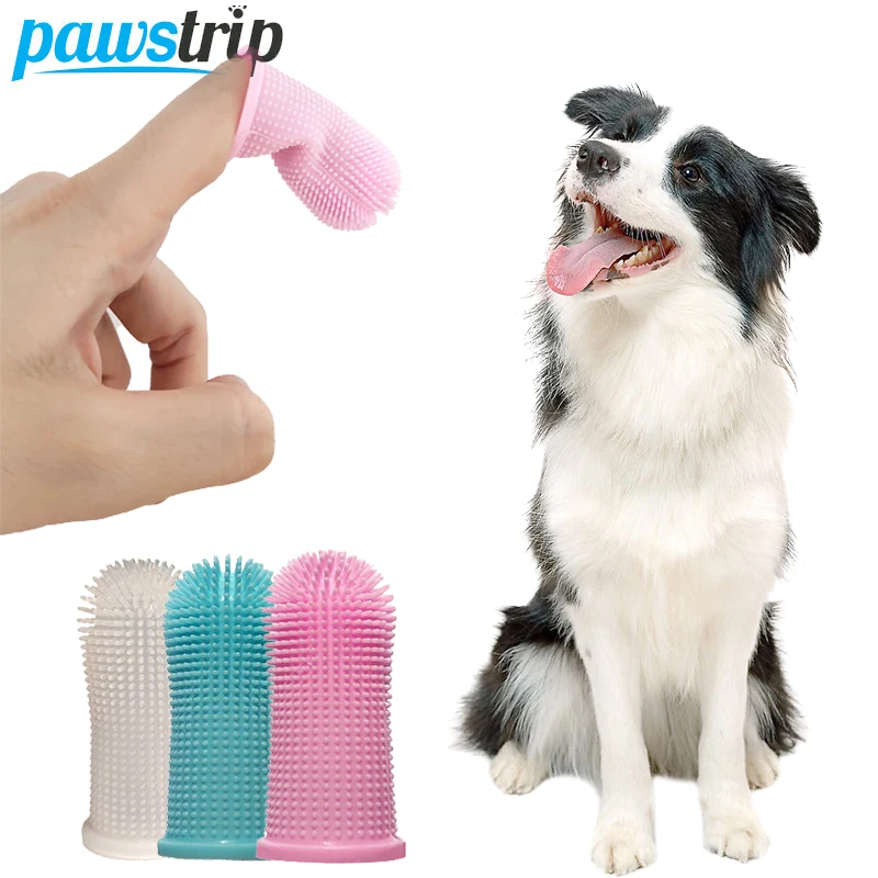 Soft Silicone Pet Dog Finger Toothbrush Pet Teeth Oral Cleaning Brush Pet Bad Breath Tartar Teeth Care Tool Dog Accessories