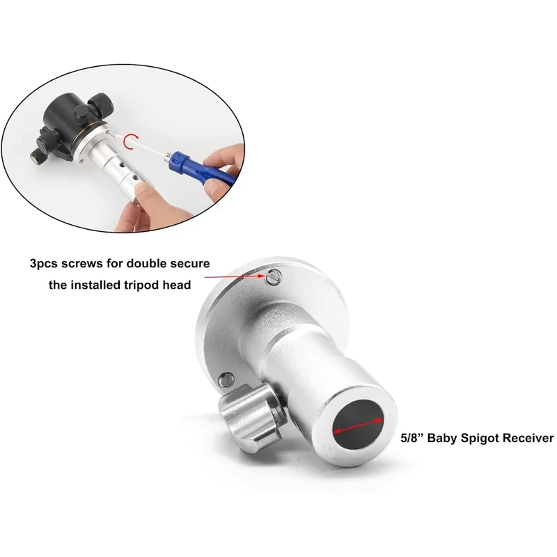 Meking Light Stand Adapter C Stand Camera Mount Light Stand Tripod Screw 1/4 "3/8" and 5/8" Fixing Nut Photo Studio Accessories