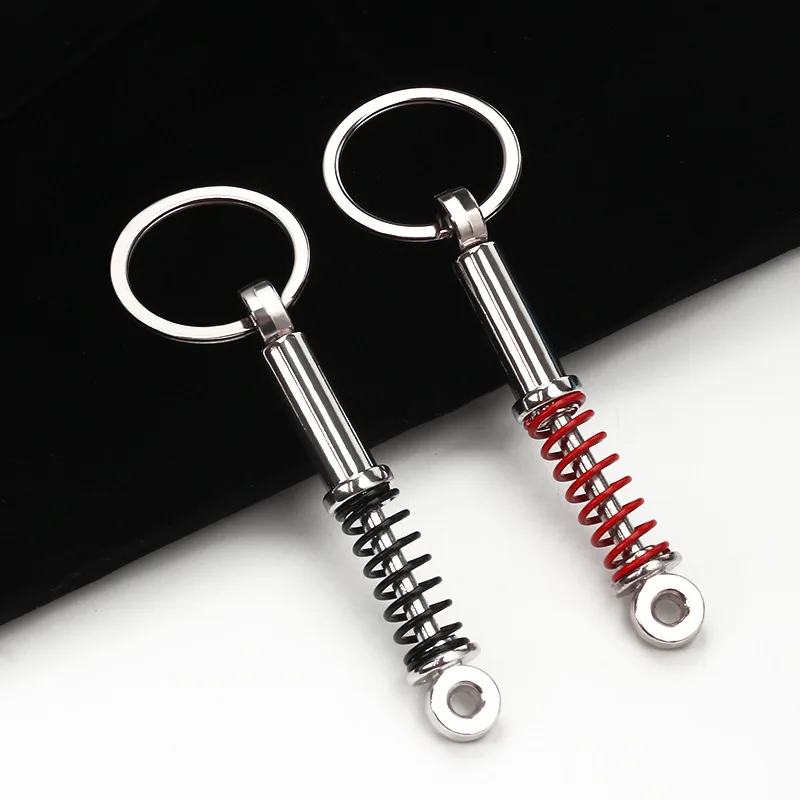 Spring Car Tuning Part Shock Absorber Keyring Adjustable Alloy Car Interior Suspension Keychain Coilover Key Decoration Gifts