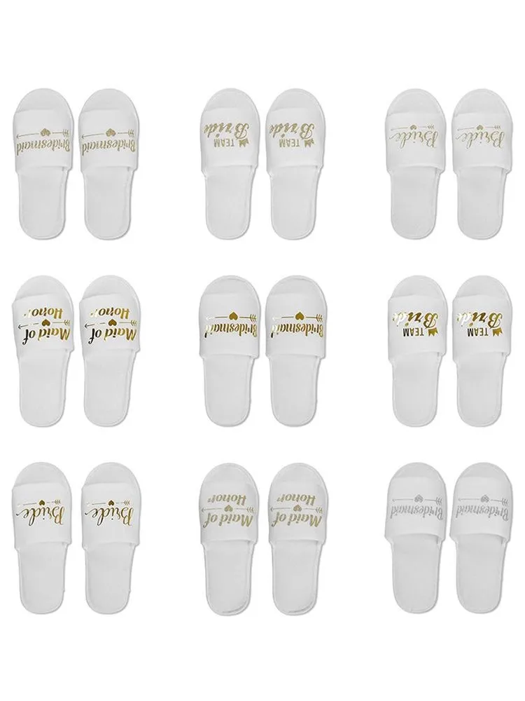 Pantoufles souples pour la mariée, 1 paire, décoration pour la douche de la mariée, pour demoiselle d'honneur, enterrement de vie de jeune fille, fournitures de fête, cadeaux