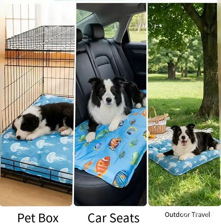 Alfombra refrescante de gel para perros y gatos, diseño gato - imagen 4