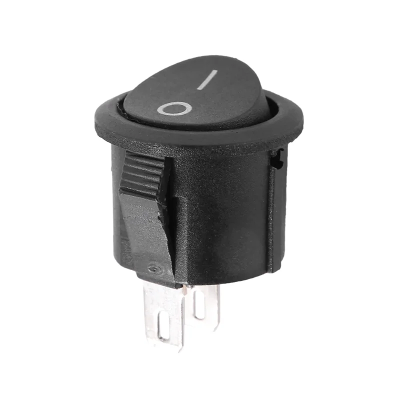 VOFUN-25 piezas SPST botón negro encendido/apagado interruptor basculante redondo AC 6A/125V 3A/250V