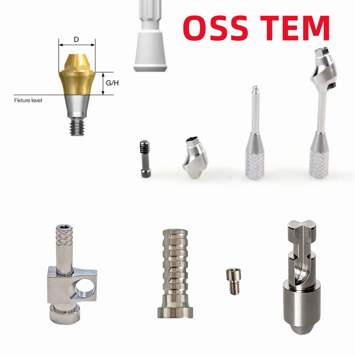 5Pcs Dental Healing Abutment Lab analog Temporary Impression Multi-unit abutment Replicas Cover Screw For Osstem Hiossen TS