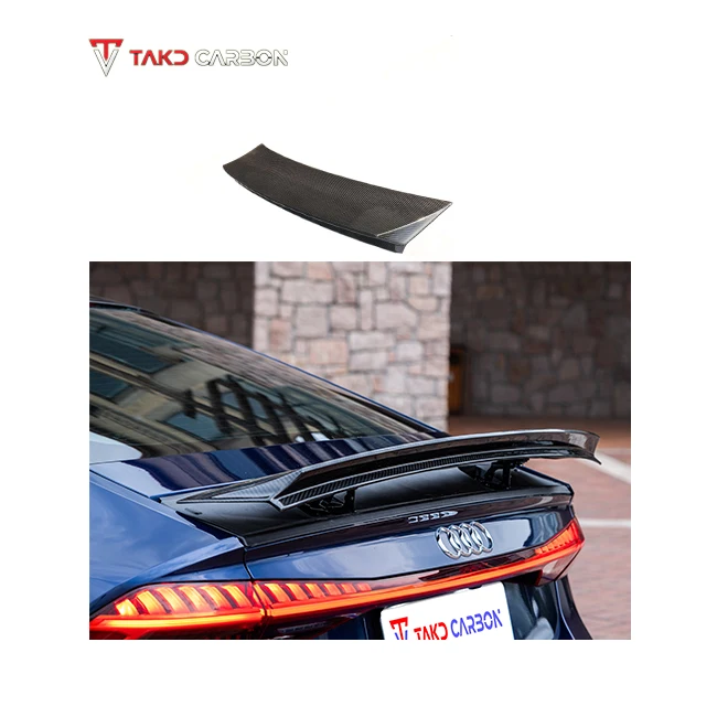 Hot Style Real 100% Dry Carbon Fiber universal trunk spoiler for cars Replaced Rear Spoiler Wing For AUDI A7 S7 C8