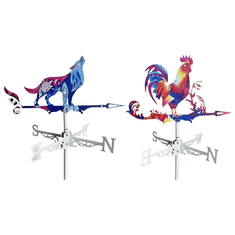Metal Wind Direction Display Outdoor Animals Weathervane Animals Garden Weathervanes Wind Spinner for Garden Farmhouse Backyard