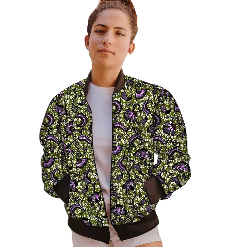 African Print Casual Women Short Coat Tailored Bomber Jackets Street Style Female Custom Size Original Design Ankara Top