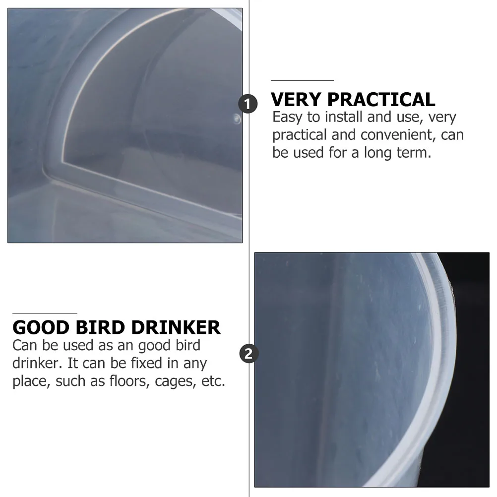 

12 Pcs Bird Food Box and Water Cup Pet Feeder Semicircle Bowl Parrot Trough Container Simple Cage Plastic Supply