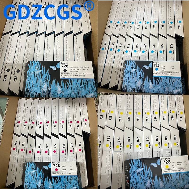 

300ML For HP 728 728XL Ink Cartridge F9J65A F9J66A F9J67A F9J68A Ink Cartridge Compatible For HP DesignJet T730 T830 Printer