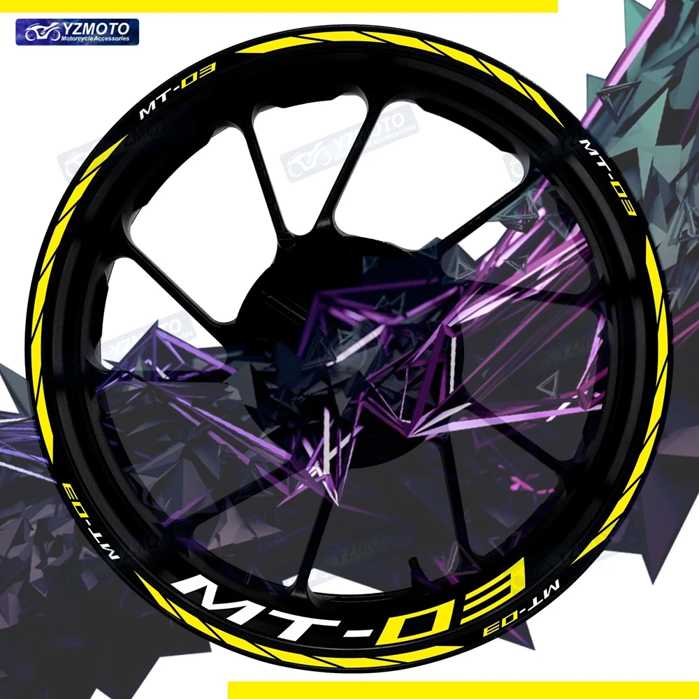 

Для MT03 MT-03 мотоцикла 17-дюймовая наклейка на переднюю и заднюю ступицу колеса водостойкая наклейка светоотражающие модифицированные декоративные наклейки на обод