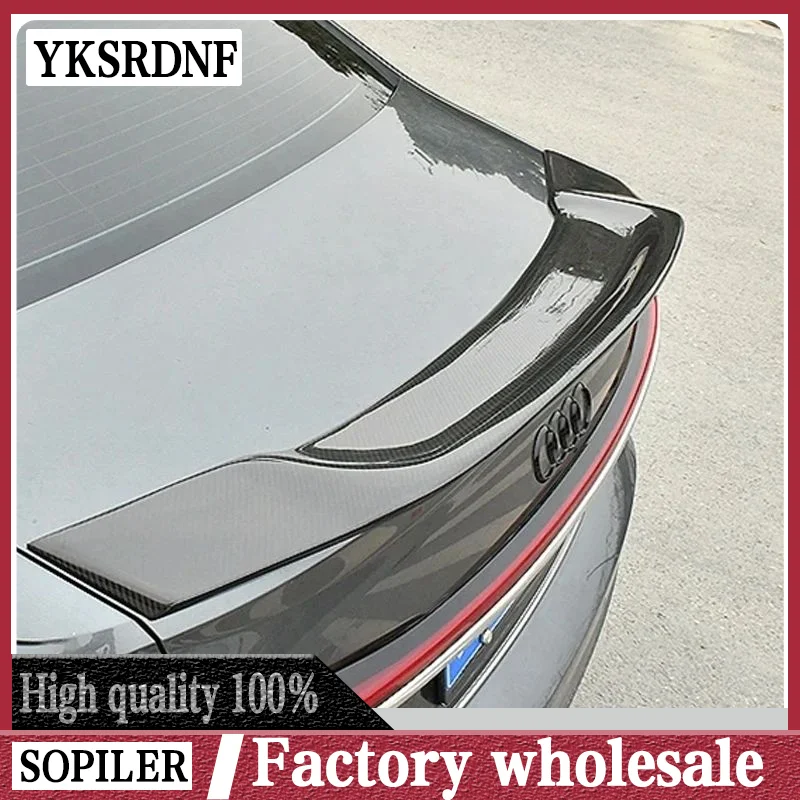 Spoiler For A6 A6L C8 2019-2023 Rear Spoiler Body Kit Carbon Fiber Splitter Diffuser Tail Wing Back Trunk Accessory Part Tools 