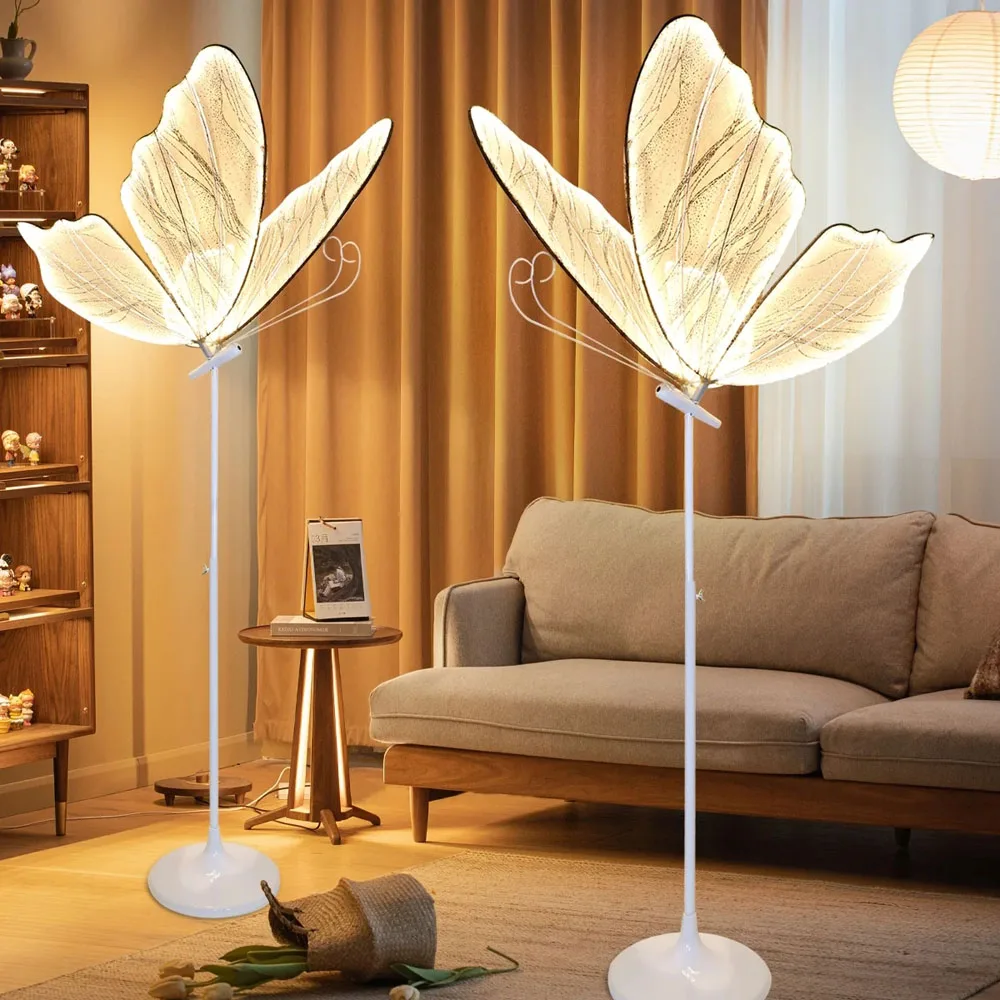 60/80/100cm Wedding Butterfly Floor lamp Creative Butterfly Ceiling Lamp Butterfly Hanging Decoration Prop for Wedding Christmas