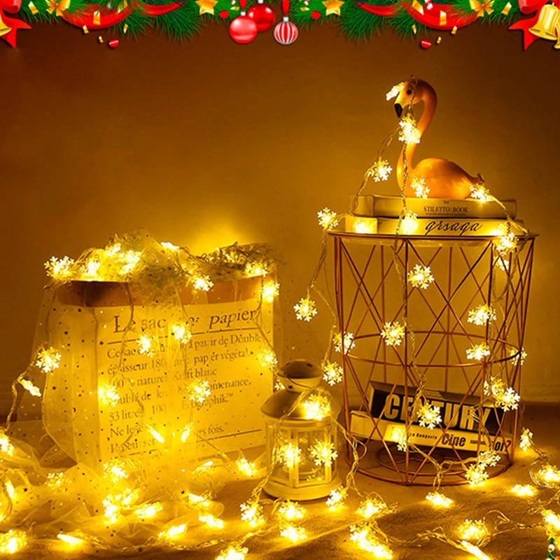 2M 20LED Fairy String Lights Santa Claus Snowflake Battery Powered Bedroom Living Room Garden Christmas Decorative Garland Lamp