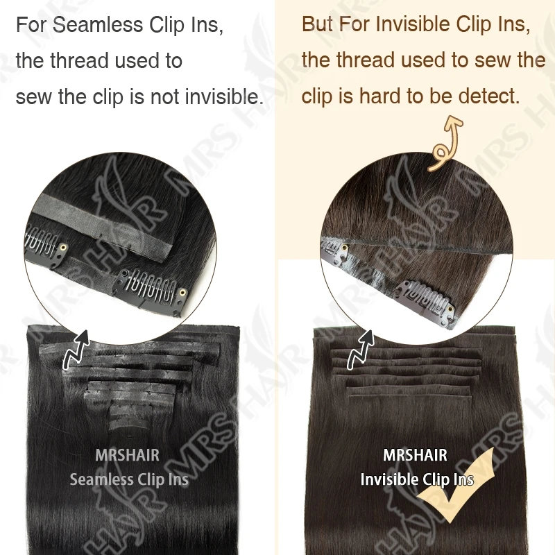Clip invisibile in PU nell'estensione Trama del nastro iniettato Trama del nastro sottile e morbido Capelli umani 7 pezzi / set 12-24 pollici 100G 120G invisibile