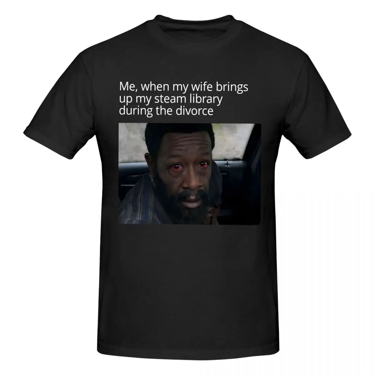 Men Funny Game Lover Meme When My Wife Brings Up My Library During The Divorce T Shirt Vintage O-neck Cotton Men T Shirt