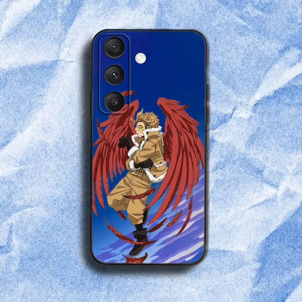 حافظة هاتف Hawks B-BNHA MHA-es لهاتف سامسونج S 25,24,23,22,30,21,10,9,Ultra,Plus,Lite,FE,4,5G حافظة ناعمة سوداء