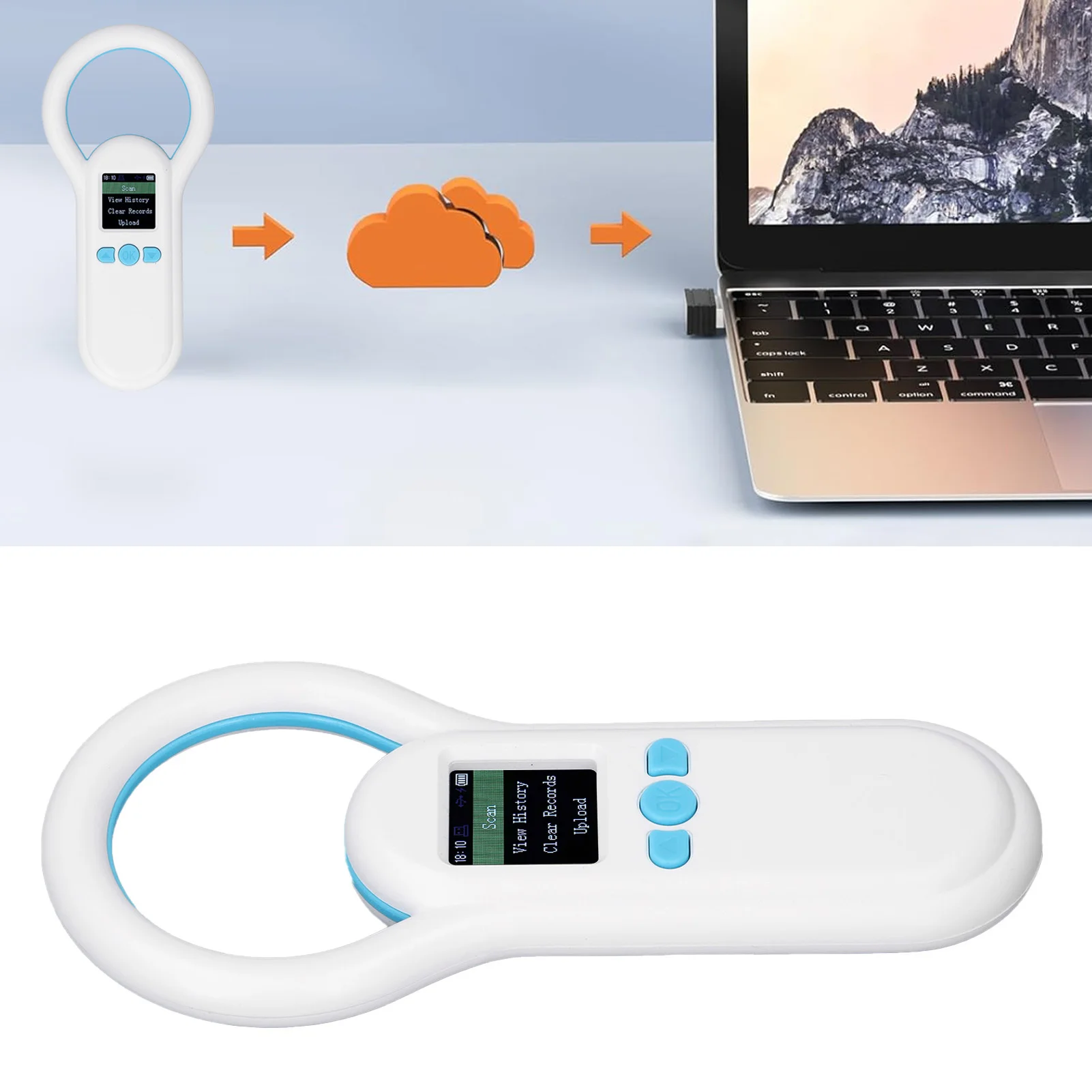 S20 الحيوان معرف الماسح الضوئي الحيوانات الأليفة قارئ الرقائق الدقيقة 500 سجلات التخزين 134.2 كيلو هرتز 800 مللي أمبير 0-80 متر نطاق لاسلكي لفحص السكك الحديدية #4