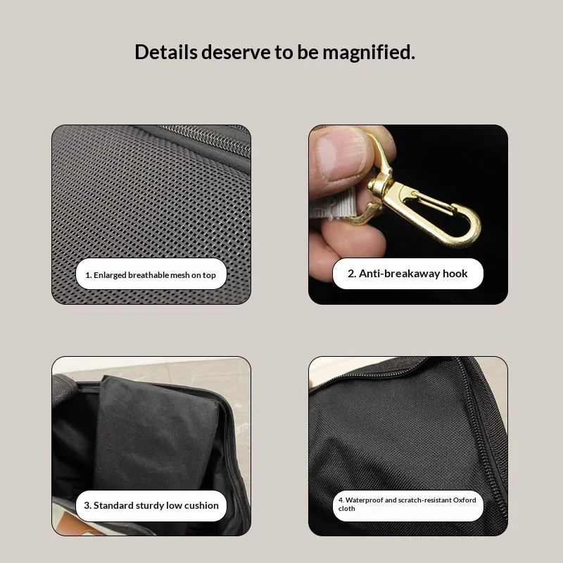 Bolsa bandolera transpirable para gato y perro con cabeza fuera - imagen 3