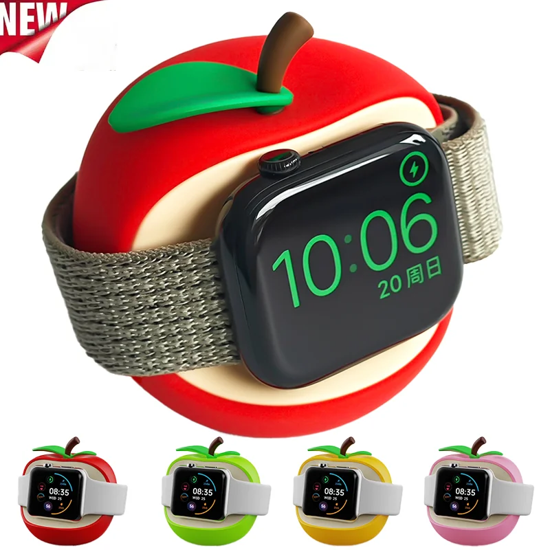 Suporte de Carregamento de Silicone para Iwatch Série 11 10 9 8 7 6 5 4 SE3 Ultra 1 2 3 para Apple Watch 49mm 46mm 45mm 44mm Presente Criativo