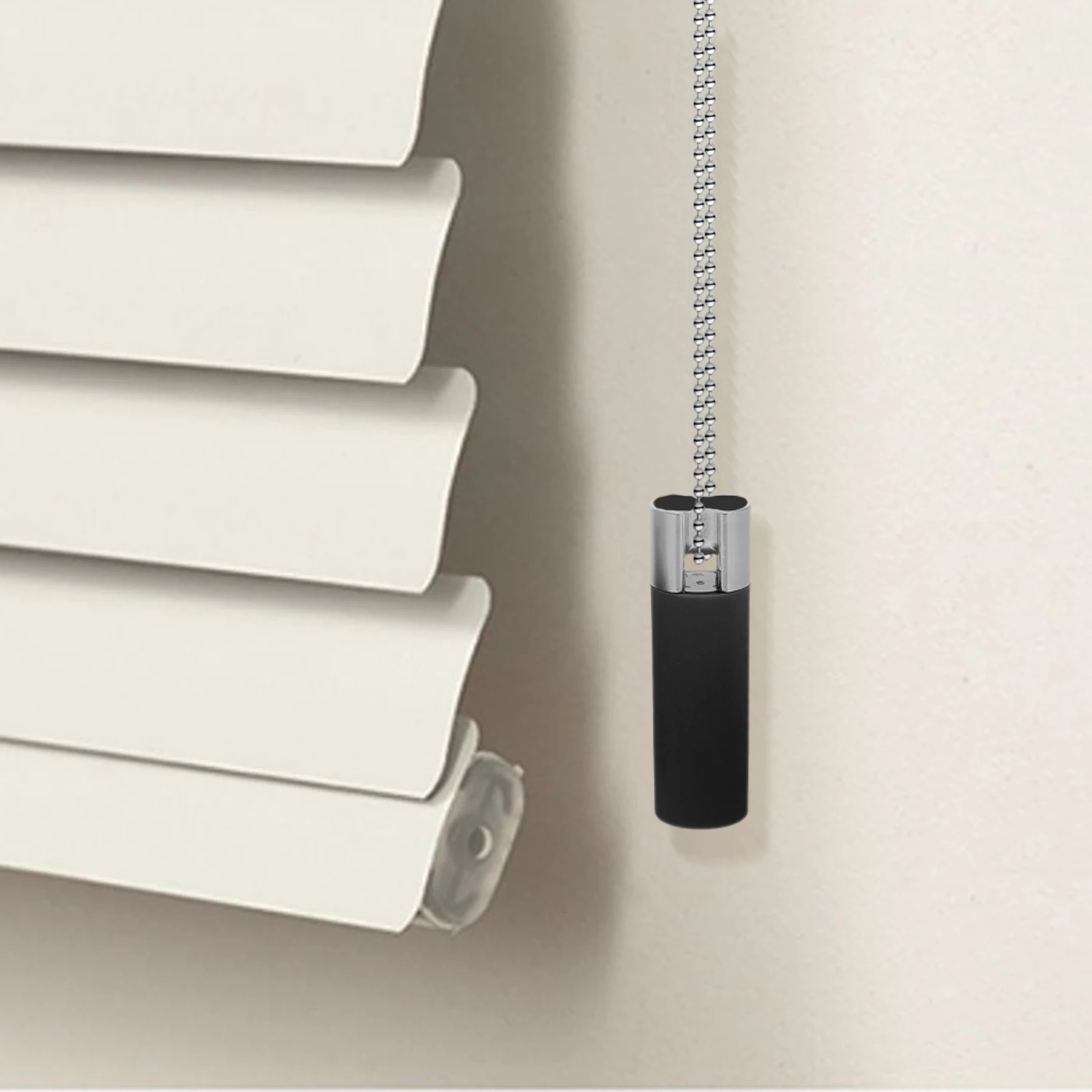 

2pcs Black Cord Weight Roller Blinds Vertical Chain Loop Weighted Pull Pendant Easy Install Compatible With Roman Shade