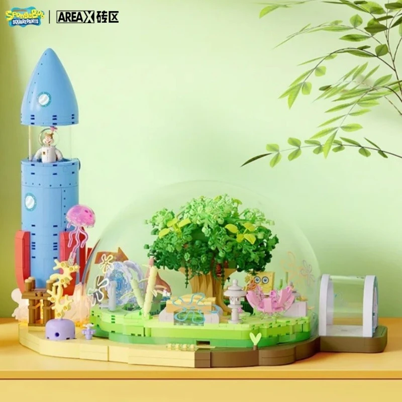 AREAX ของเล่นประกอบฉากถนนเม็ดเล็กๆ รูปทรงบ้านต้นไม้ทรงโดมของแซนดี้ จากเรื่องสพันจ์บ็อบ สแควร์แพนท์ส ของตกแต่งแบบจำลองสถาปัตยกรรม ของขวัญ