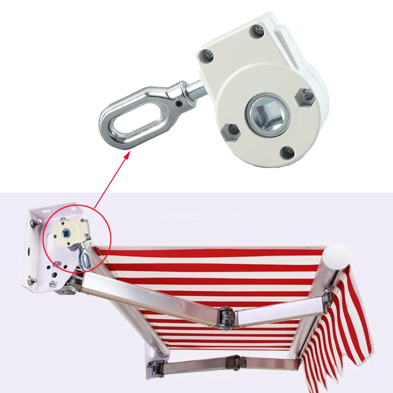 Outdoor Awning Worm Gear Universal Manual 360 Degree Rotating Heavy Duty Awning Replacement Sunshade Crank Speed Ratio 7:1