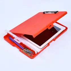 36.5*25.3cm File Folder Organizer With Lock Non-Slip Clips Hanging Holes 3-in-1 Clipboard Pencil Case File Storage Box Office