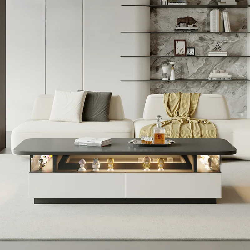 Hardcover Storage Nordic Coffee Table Luxury Modern Design White Black Coffee Table Minimalist Italian Mesita Auxiliar Furniture image 2