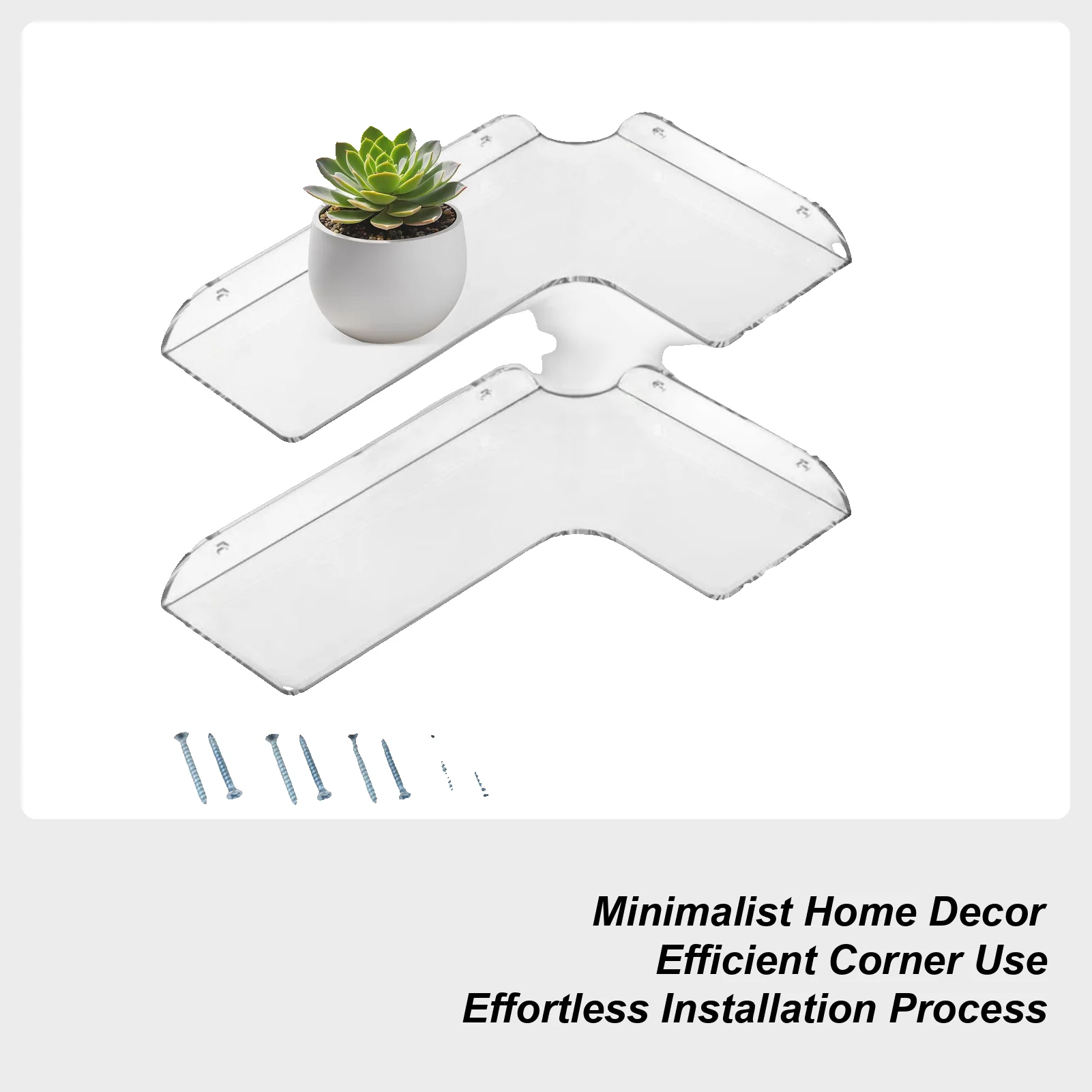 

Полки для стены комнаты, 2 шт., угловой прозрачный дисплей, сверхмощные плавающие полки, настенные для кухни, спальни, офиса