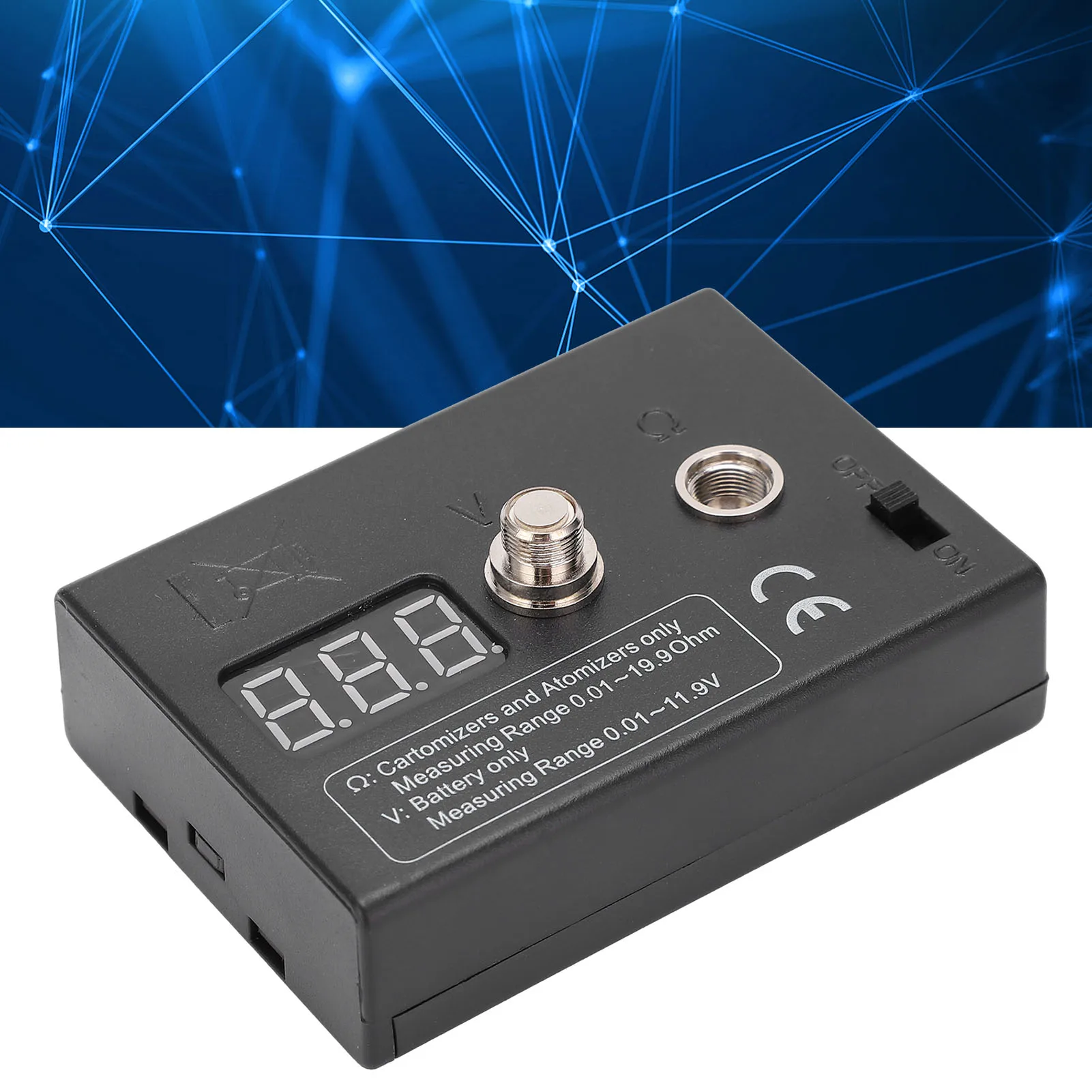 ZK50 Resistance OHM Meter Measuring Reader Coil Tester Wire DIY Tool for Atomizer 3V 0.01-20Ω