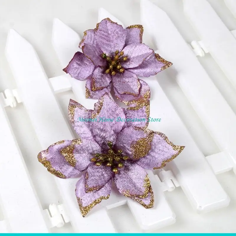 H7BF عيد الميلاد البونسيتة الزهور الاصطناعية شجرة إكليل زينة عيد الميلاد