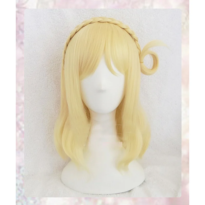 Peluca Mari Ohara, pelucas Love Live Sunshine, pelo sintético amarillo resistente al calor, peluca de Cosplay de Anime LoveLive