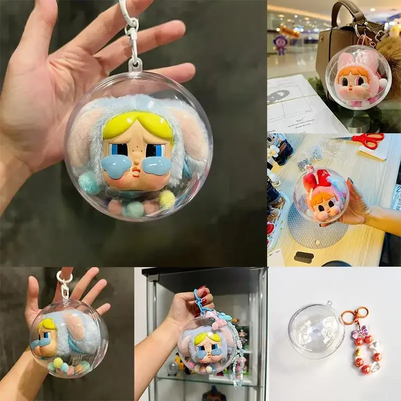 (no doll) 10/14cm for Baby Three Crybaby Acrylic Transparent Storage Ball Bag for popmart