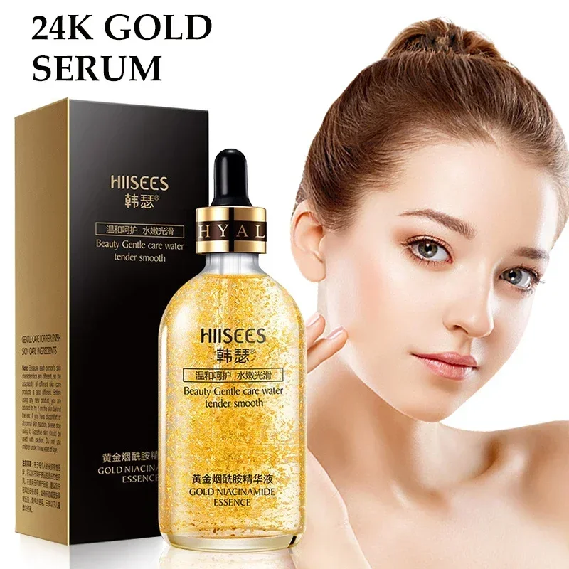 

24k Gold Serum Hyaluronic Acid Essence Anti-aging Fade Fine Lines Moisturizing Whitening Brighten Repair Face Serum Skin Care