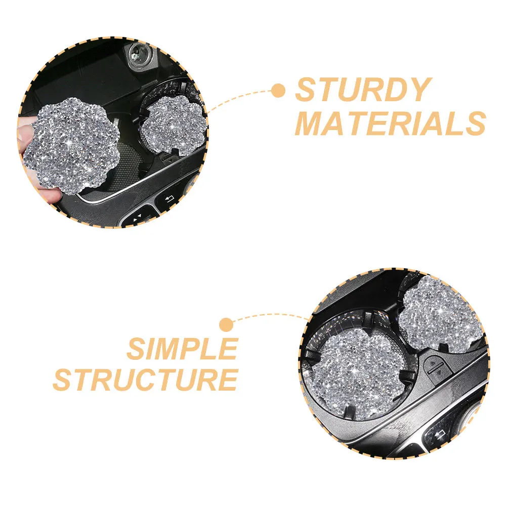 

Cup Holder Coaster Bling Rhinestone Non-Slip Drink Mat For Car Interior Accessories Women Car Accessories Cup Holder