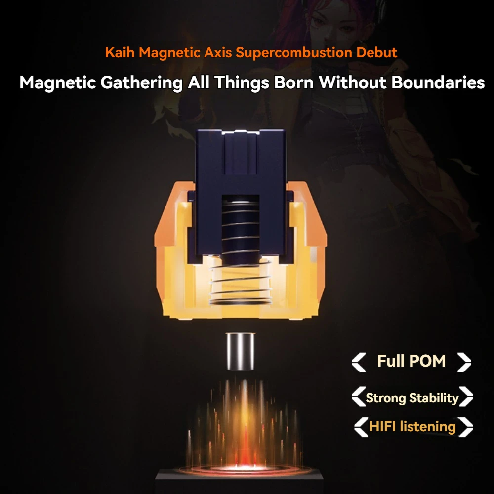 Kailh Source Series Magnetic Switch Fire/Wind 30g Light Pressure RT -0.04mm Custom Linear Shaft for Gaming Mechanical Keyboard