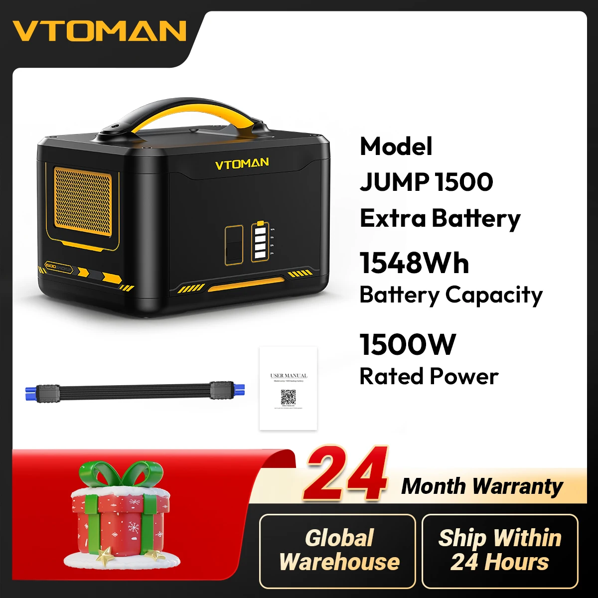 

VTOMAN Jump 1500 1548Wh Extra Battery , Backup LiFePO4 (LFP) Battery Jump 1800 & Jump 1500X & Jump 1000 Power Station