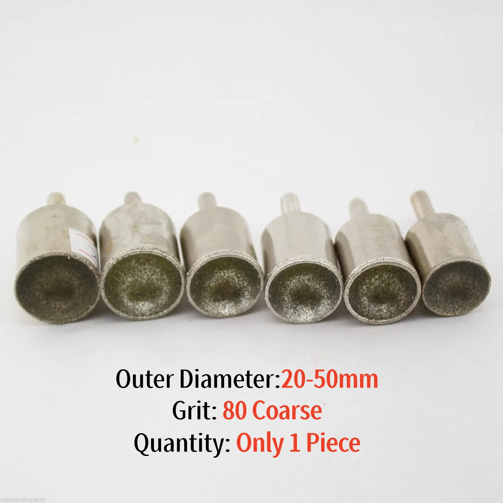 Diamond Mounted Point SPHERICAL CONCAVE Head Grinding Bit 20-50mm Grit 80 Coarse Jade Jewelry Lapidary Polishing Tools ILOVETOOL