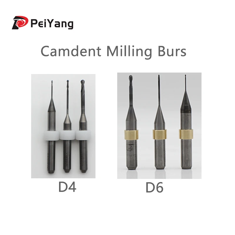 

Camdent SDM5Z Milling Burs 2.0/1.0/0.6 for Zircon/PMMA/Wax /Metal Cad Cam Lab Tools