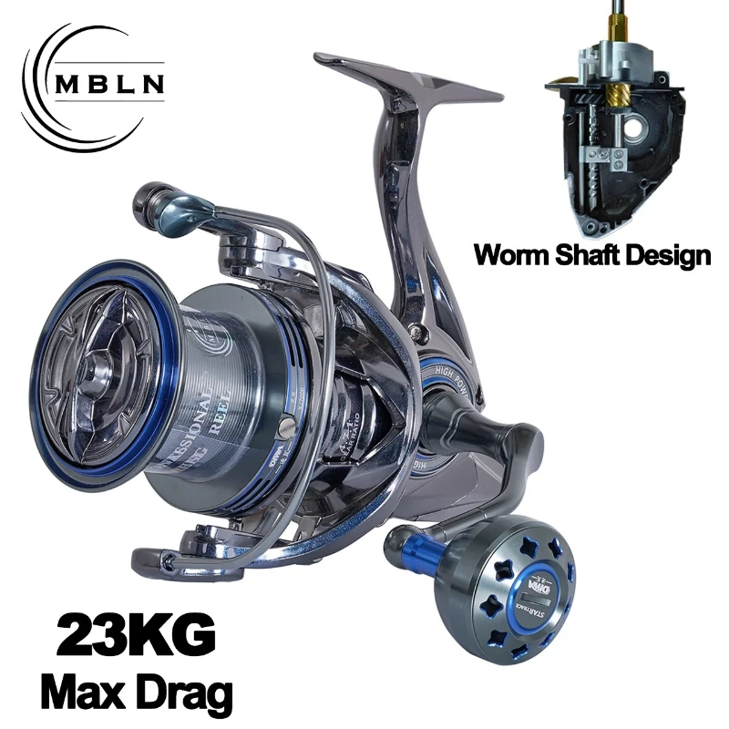Hot MBLN MBLN23KG Spinning Fishing Reel 23KG Max Drag Carbon Fiber Body Aluminum Alloy Spool Long Casting Sea Fishing Lure