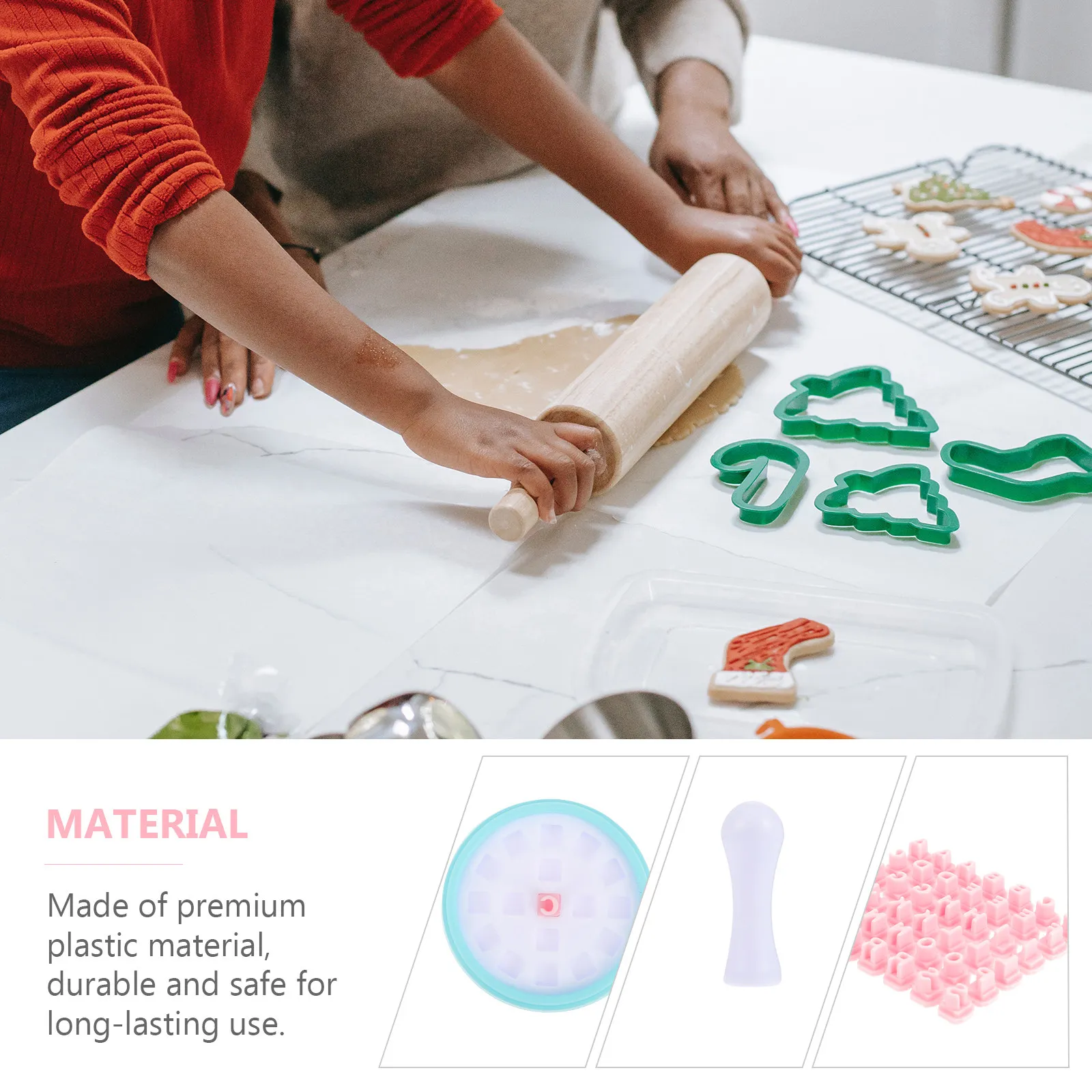 Pink Creative Letter Number Pressing Molds Cookie Baking Tools Premium Plastic Easy Clean Residue Free Demolding Household and