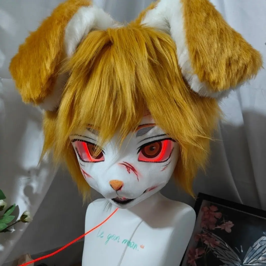 Kemono Fursuit Mask Moving Jaw  Beast Suit Long snouted Skull Anime Furry DIY accessory Cosplay Costume Kigurumi Headbase Mask