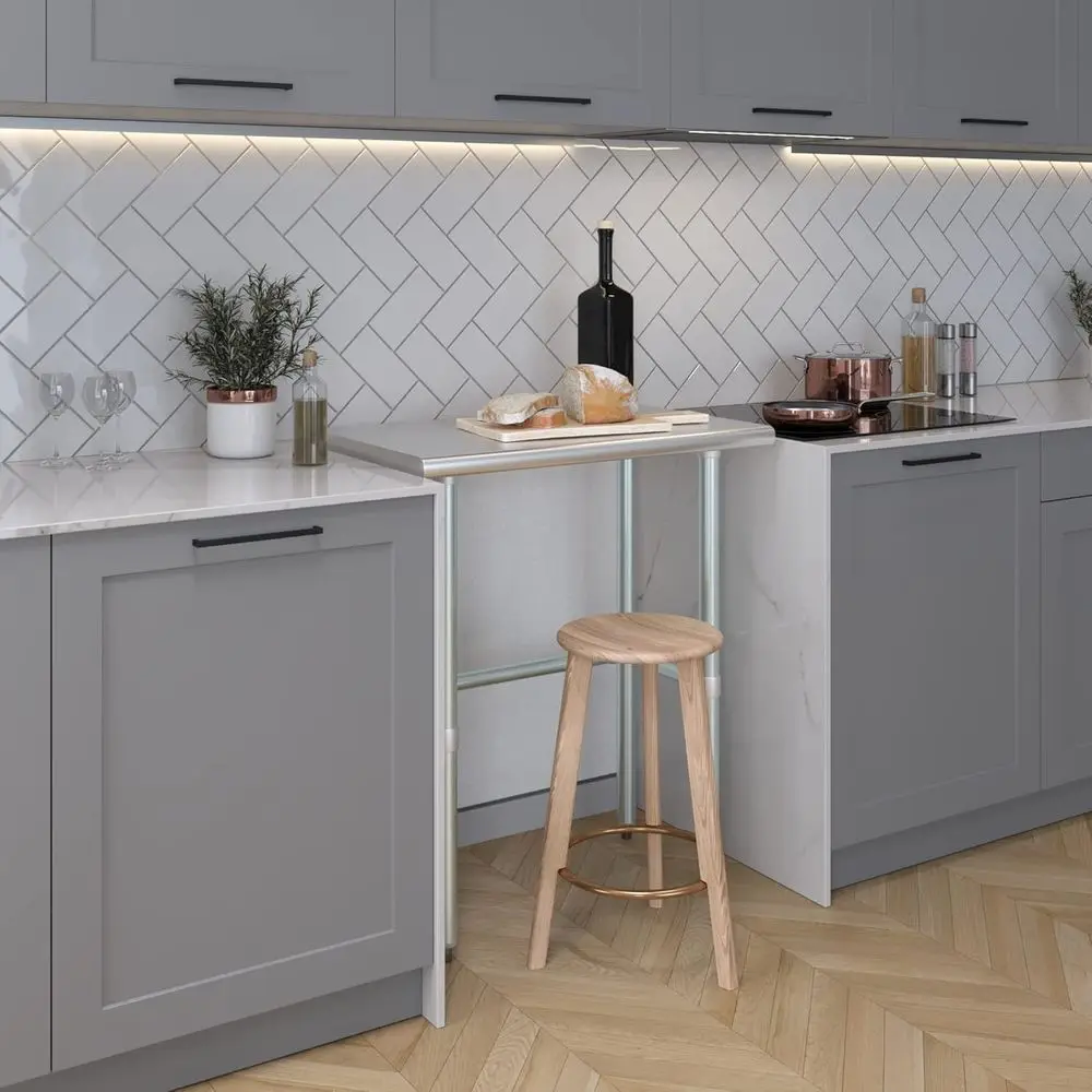 18 x 30 Stainless Steel Prep Table with Open Base - NSF Certified Kitchen Island for Food, Laundry, and Utility Use