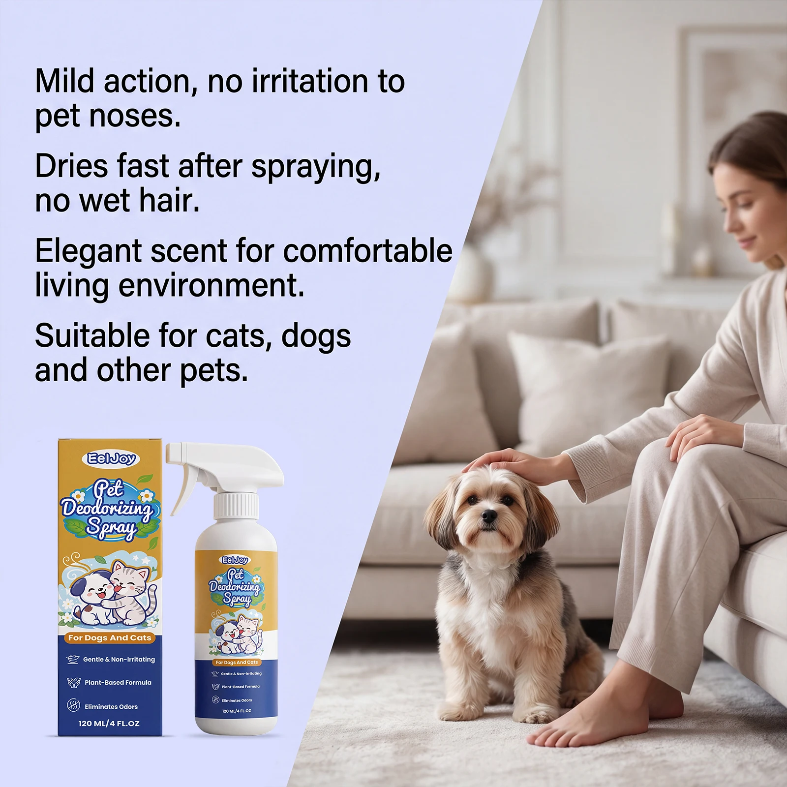 Professional Pet Deodorant Spray Fast Acting Urine Smell Remove Long Lasting Fresh Scent Home Gentle Dogs Cats Odor Eliminator