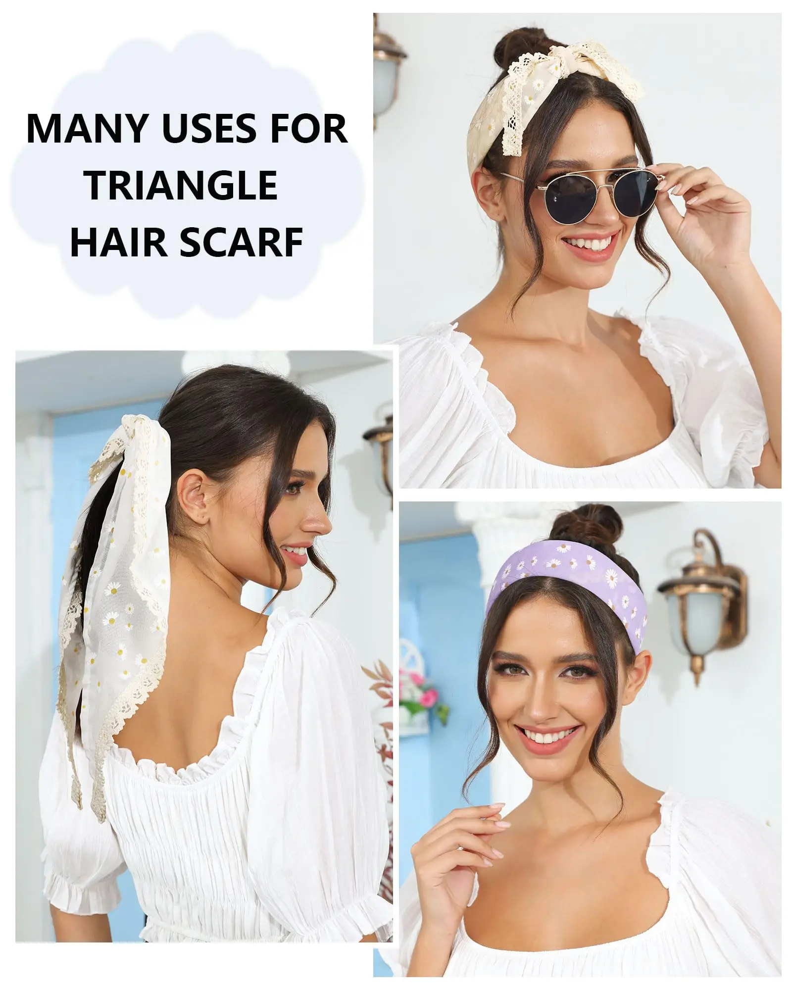 3 pçs/set provincial violeta triângulo cabeça cachecol bandanas cabeça lenço para mulheres meninas tie-back boho lenço de cabelo bandana