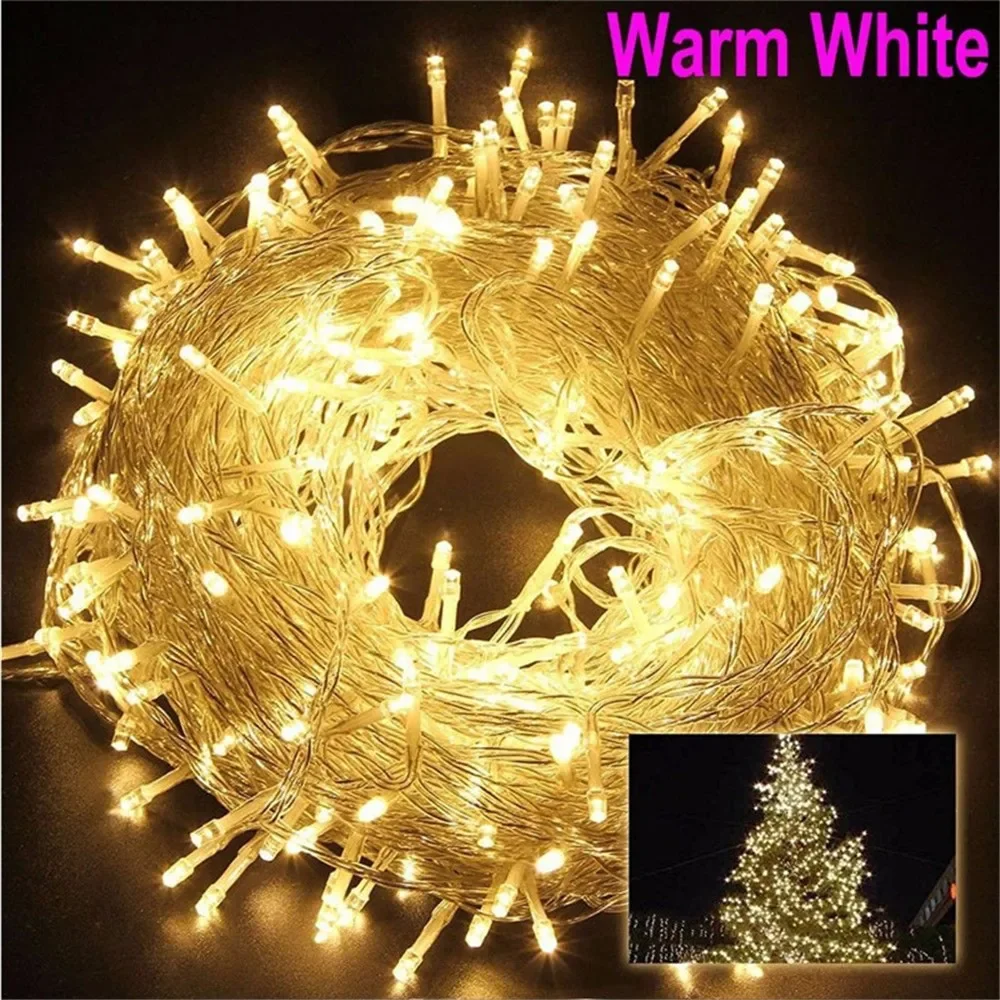 100M Led Christmas Lights String Fairy Light 8 Modes Christmas Lights For Patio Wedding Party Holiday Lights