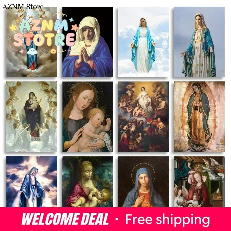 Virgin Mary of Guadalupe Mexico Canvas Painting Posters and Prints Wall Art Picture For Living Room Decoration