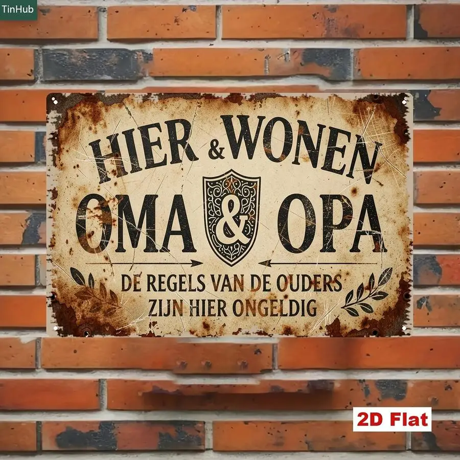 1/5/10/20/50/100pcs 2D Flat, Dutch Grandparents Sign 