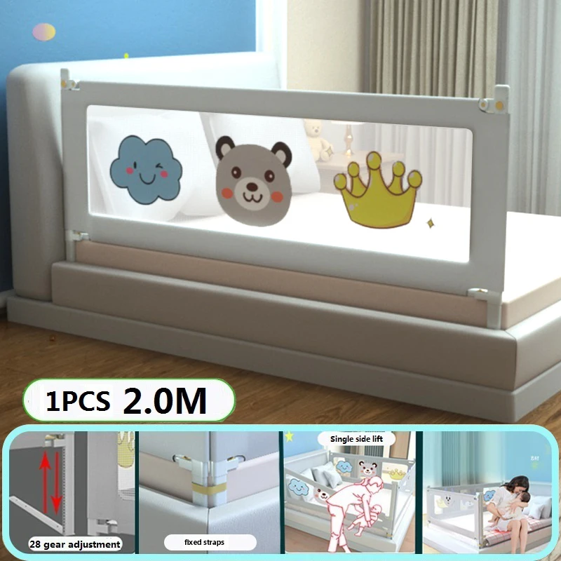 IMBABY 200CM Bed Safety Rails Liftable Bed Guardrail Portable Baby Safety Bed Barrier Portable Crib Protector Beds Fence for Kid