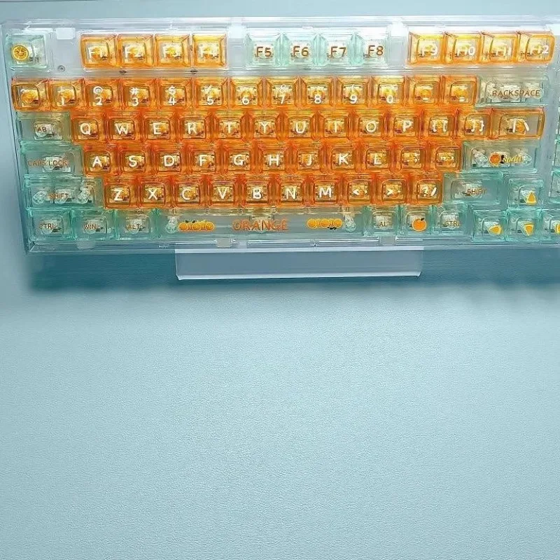 Imagem -03 - Keycaps Conjunto For Mechanical Keyboard Mda Profile Keycaps Keycaps Transparentes Mifuny Orange Theme pc Acessórios 132 Chaves